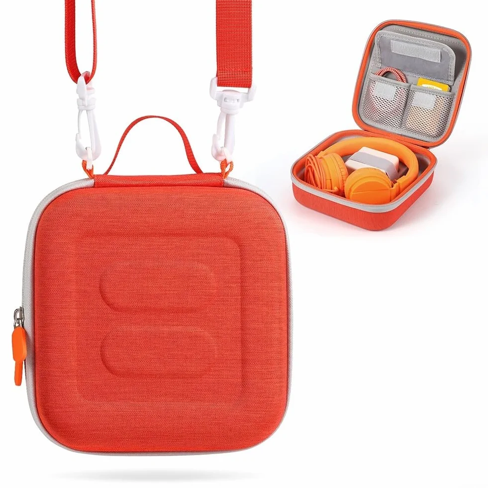 Funda de viaje con protección EVA y correa ajustable para Yoto Mini edición 2024 Seguridad y portabilidad para accesorios de audio (naranja)
